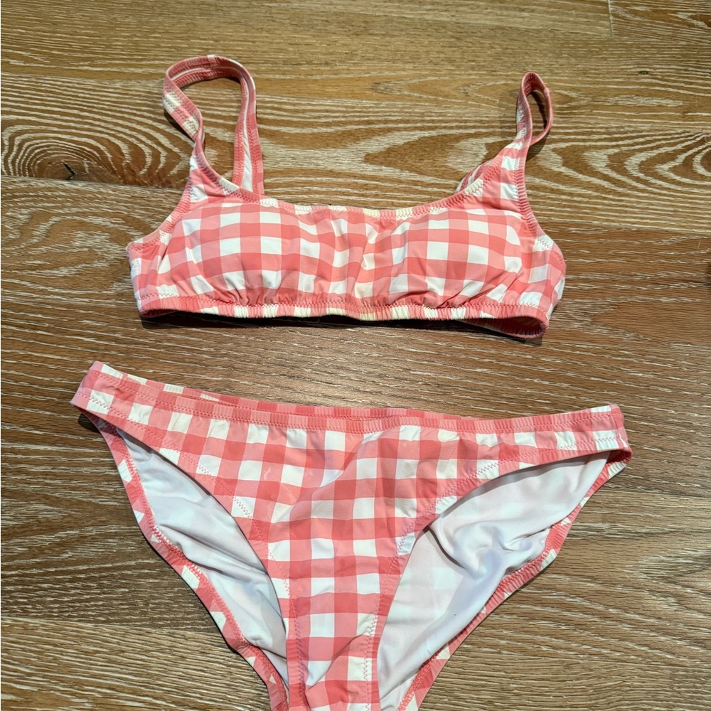 J. Crew Pink Gingham Bikini Set